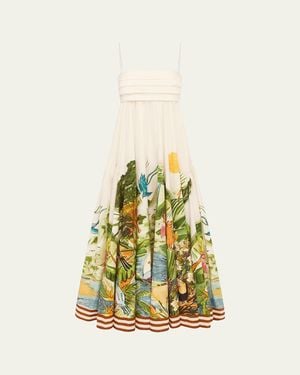 ALÉMAIS Toucan Tango Midi Dress - Yellow