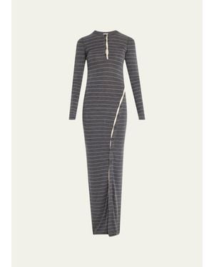 Nanushka Dakoa Buttoned Fine Merino Maxi Dress - Multicolor