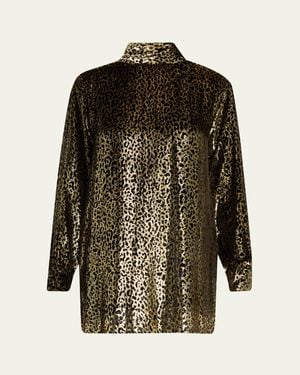 Libertine Vreeland Bianca Neck-Tie Tunic Top - Green