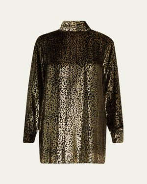 Libertine Vreeland Bianca Neck-Tie Tunic Top - Green