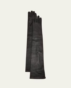 Balenciaga Long Lambskin Leather Gloves - White