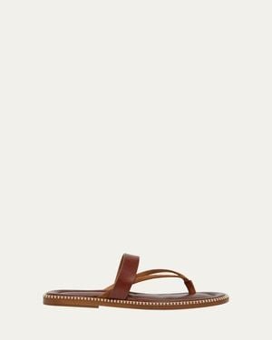 Dries Van Noten Thong Leather Sandals - Brown