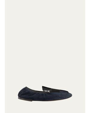 KHAITE Zoe Patchwork Leather Loafers - White