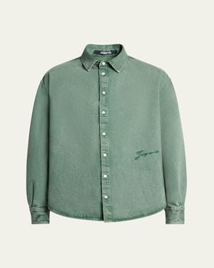 Jacquemus De-Nimes Simon Casual Button-Down Shirt - Green