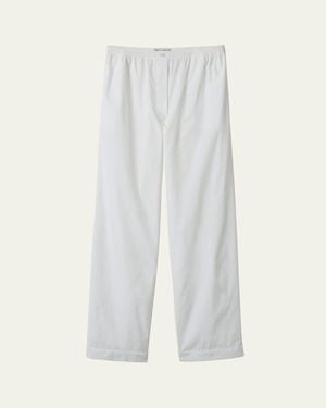 Miu Miu Straight Leg Poplin Pajama Pants - White
