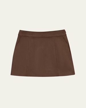 DUNST A-Line Mini Skirt - Brown