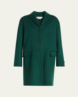 Marni Wool-Cashmere Long Coat - Green