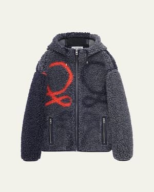 Loewe Hooded Teddy Jacket - Blue
