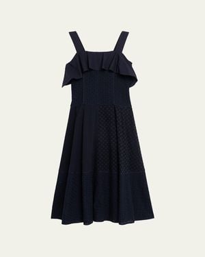 3.1 Phillip Lim Sleeveless Broderie Anglaise Midi Dress - Blue