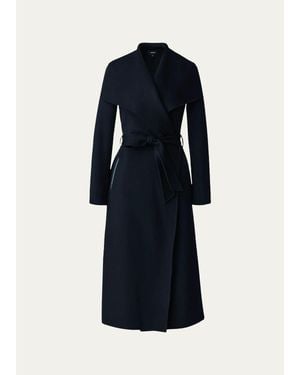Mackage Mai Long Wool Wrap Coat - Blue