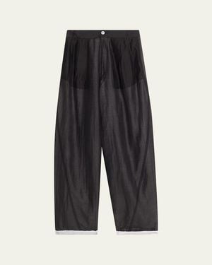 DARKPARK Phebe Double Sided Wide-Leg Pants With Chain - Gray