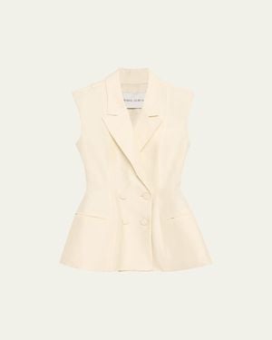 Prabal Gurung Sculpted Double-Breasted Vest - Natural