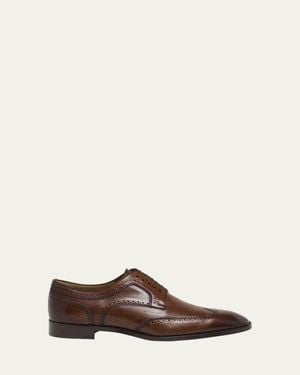 Christian Louboutin Grave Wingtip Brogue Leather Derby Shoes - Brown