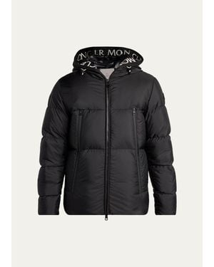 Moncler Montcla Logo Hooded Down Jacket - Black