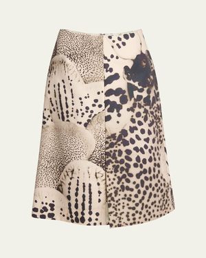 Dries Van Noten Sheraz Skirt With Jacquard Snake Print in