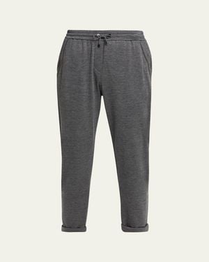 Brunello Cucinelli Monili-Trim Sport Pants - Gray