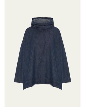 Eskandar Wide A-Line Monks Top (Long Length) - Blue