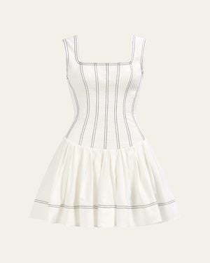 Aje. Parallel Poplin Mini Dress - Natural