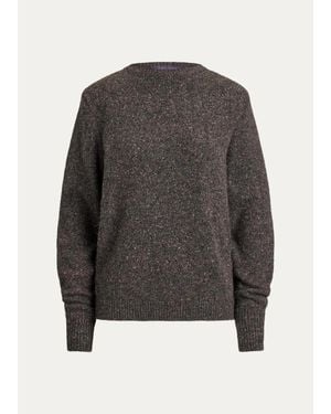 Ralph Lauren Cashmere Donegal Crewneck Sweater - Gray