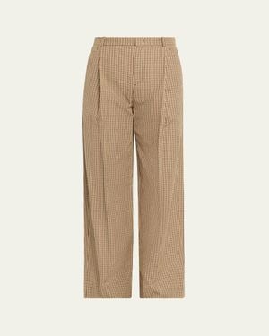 Vince Camille Mid-Rise Cotton-Blend Pants - Natural