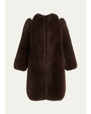 Tom Ford Faux Fur And Lamb Shearling Coat - Black