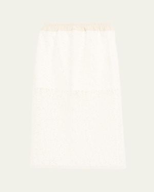 Maria McManus Lace Ruched Skirt - Natural
