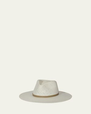Janessa Leone Jude Packable Straw Fedora - Natural