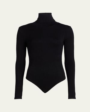Sergio Hudson Turtleneck Long-Sleeve Bodysuit - Black