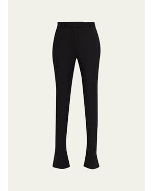 McQueen Lightweight Wool-Silk Flare Pants - Black