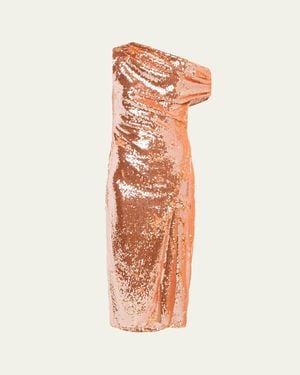 Toccin Audrey Sequined Asymmetrical Dress - White