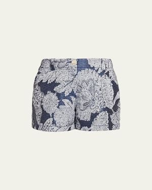 Giorgio Armani Paisley High-Rise Shorts - Natural