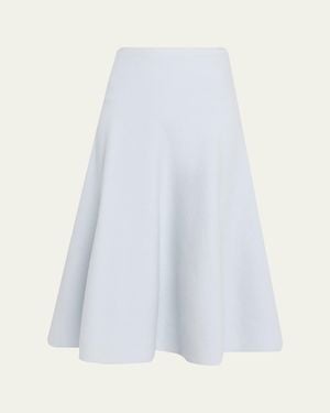Brandon Maxwell Miller Structured Wool Midi Skirt - White