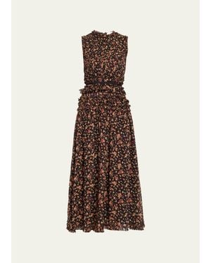 Ulla Johnson Etta Sleeveless Silk Maxi Dress - Brown