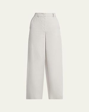 Giorgio Armani Linen Straight-Leg Pants - White