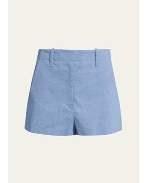 A.L.C. Liam Linen-Blend Trouser Shorts - Blue