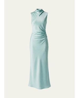 Toccin Koralie Draped-Neck Midi Dress - Blue