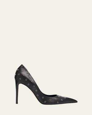 McQueen 105Mm Studded Leather Pumps - White