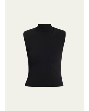 Toccin Diala Sleeveless Mock-Neck Knit Top - Black
