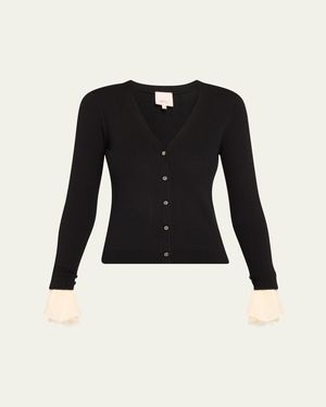 Cinq À Sept Bernadette Ribbed Cardigan - Blue