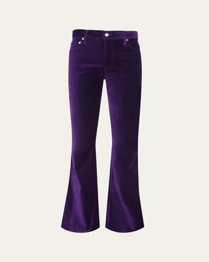 Cout de la Liberte Jimmy Stretch Velvet Flare Jeans - Purple