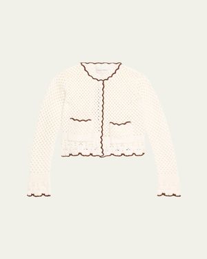 Cara Cara Alma Crochet Knit Cardigan - Natural