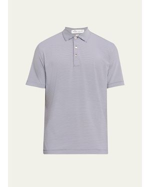 Peter Millar Jubilee Stripe Stretch-Jersey Polo Shirt - Gray