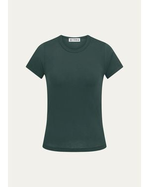 ÉTERNE Fitted Crewneck Short-Sleeve T-Shirt - Green