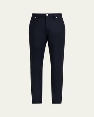 Brioni Meribel Wool Flannel 5-Pocket Pants - Blue