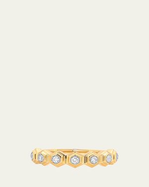 Sara Weinstock Honey Comb 18K & Diamond Hexagon Band Ring - Natural