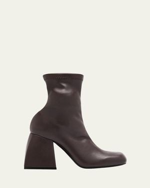 NODALETO Bulla Miula Leather Ankle Boots - White
