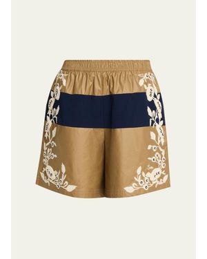 Sea Georgie Embroidered Pull-On Shorts - Blue