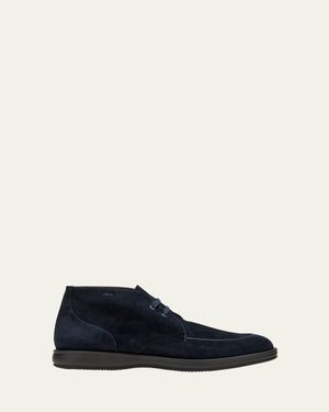 Brioni Journey Suede Desert Boots - Blue