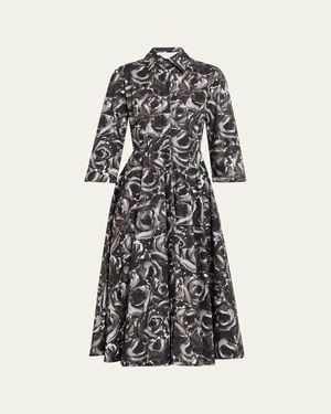Michael Kors Floral-Print Cotton Midi Shirtdress - Multicolor