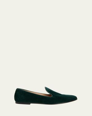 Gianvito Rossi Suede Slip-On Loafers - Green